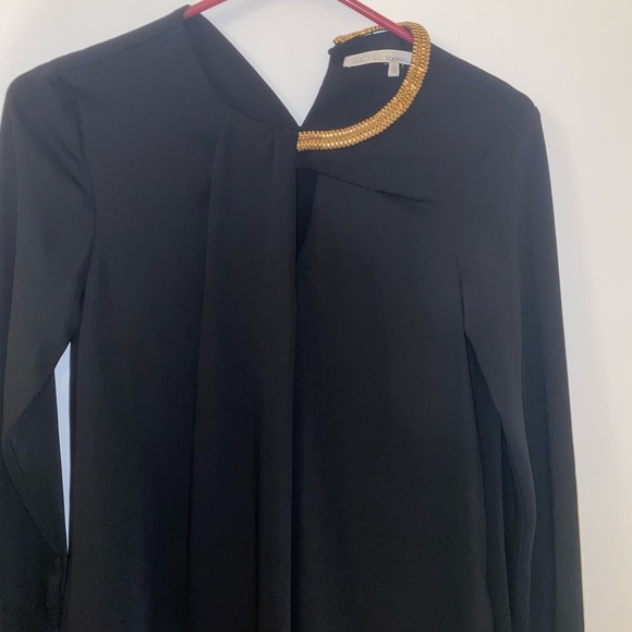 RACHEL Rachel Roy Black Long Sleeve Dress with Gold Accent - Picture 4 of 8